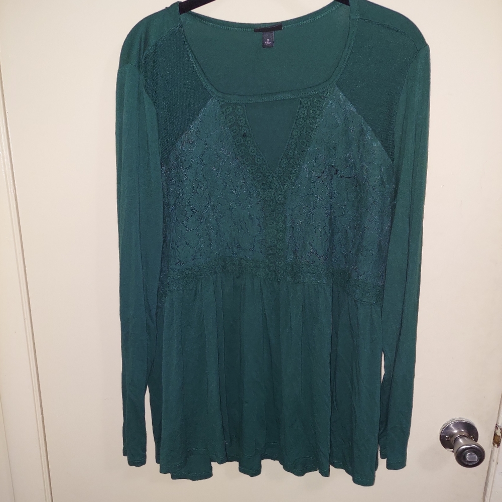 Torrid plus size 2x green babydoll top